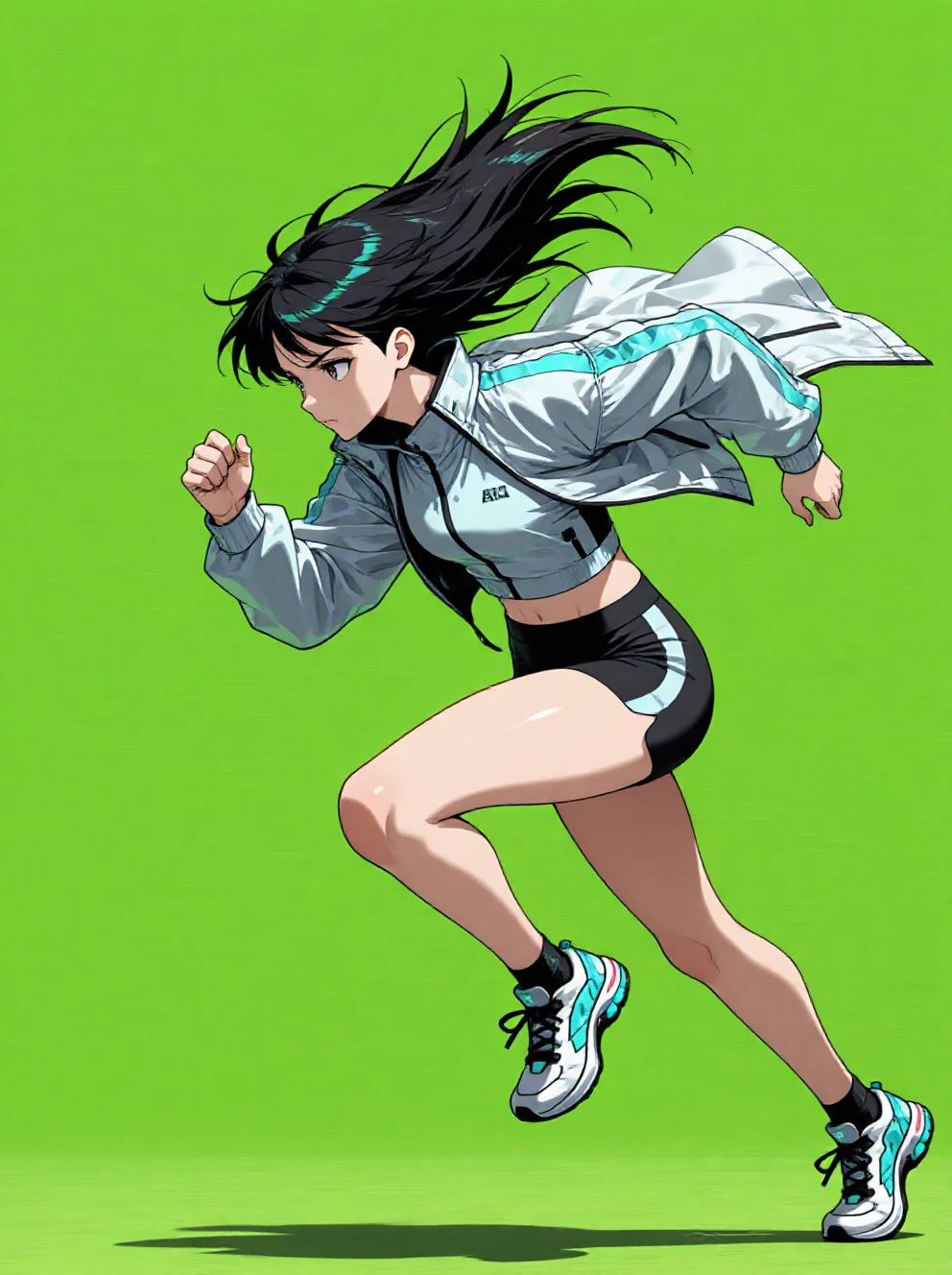 Anime Runner on Green Screen