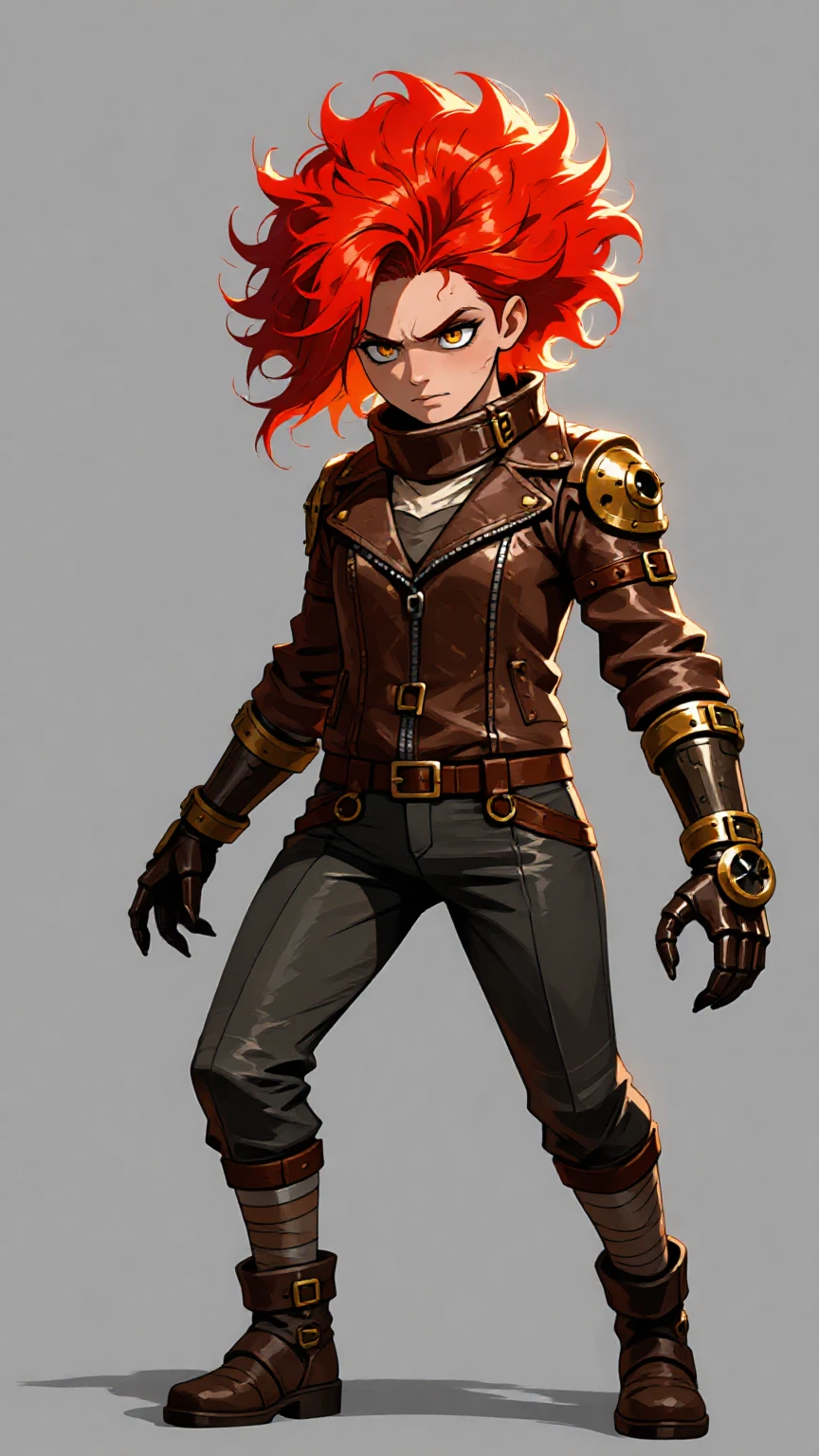 Steampunk redhead girl character, alpha cutout