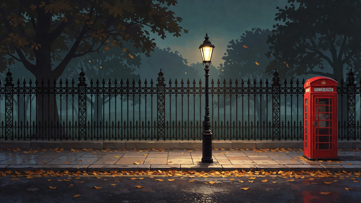 Orthographic digital painting of Hyde Park
