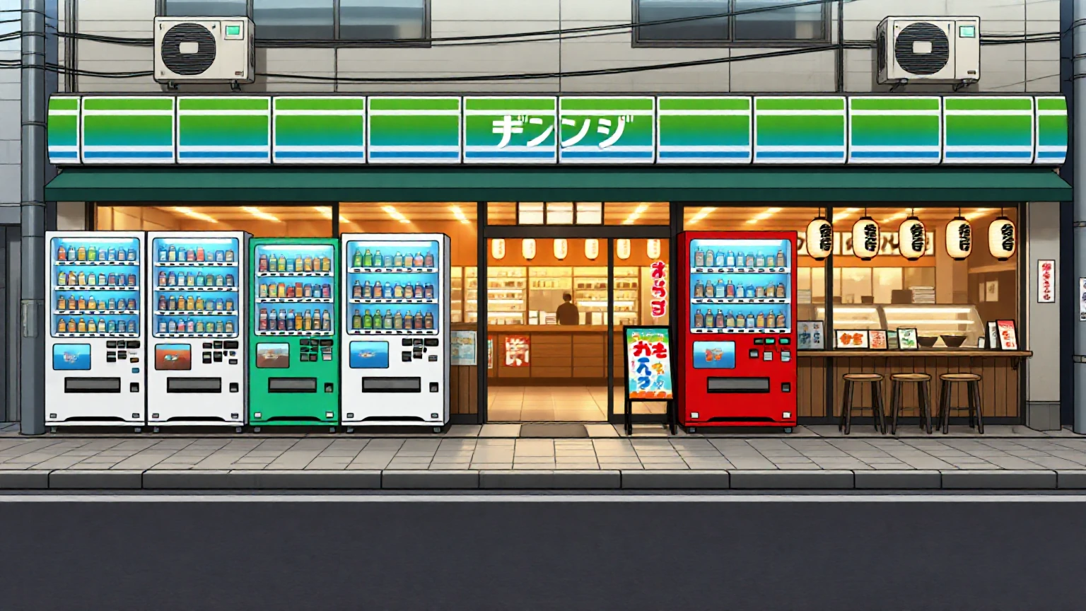 Tokyo Commercial Street 2D Scene